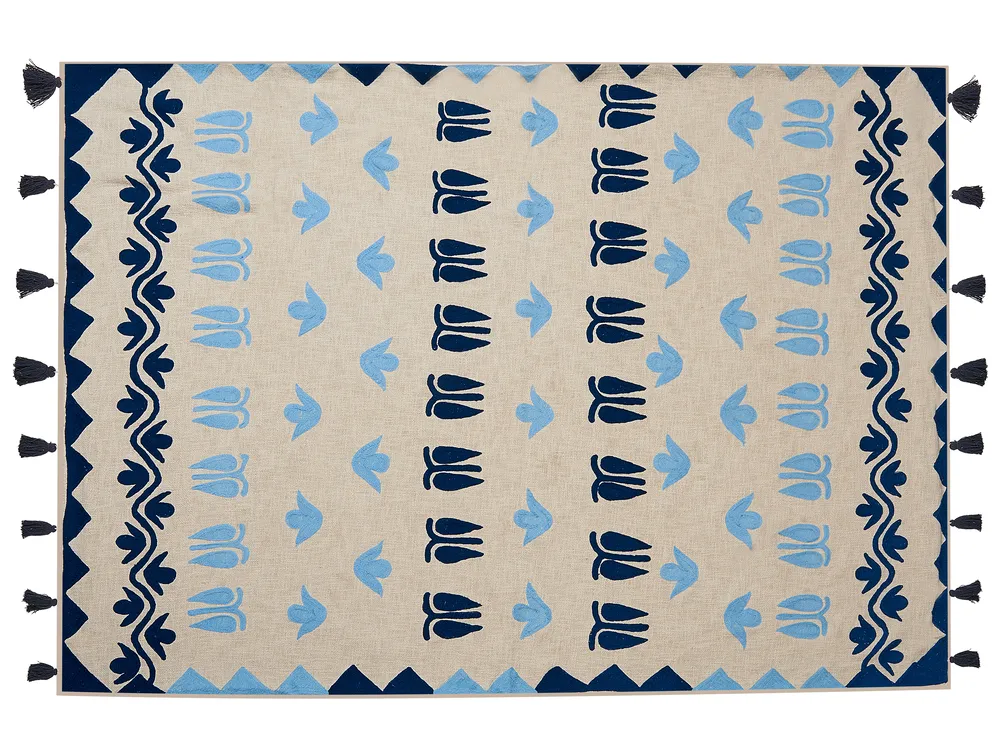 Blanket BHIND Cotton 130 x 180 cm Beige_829184