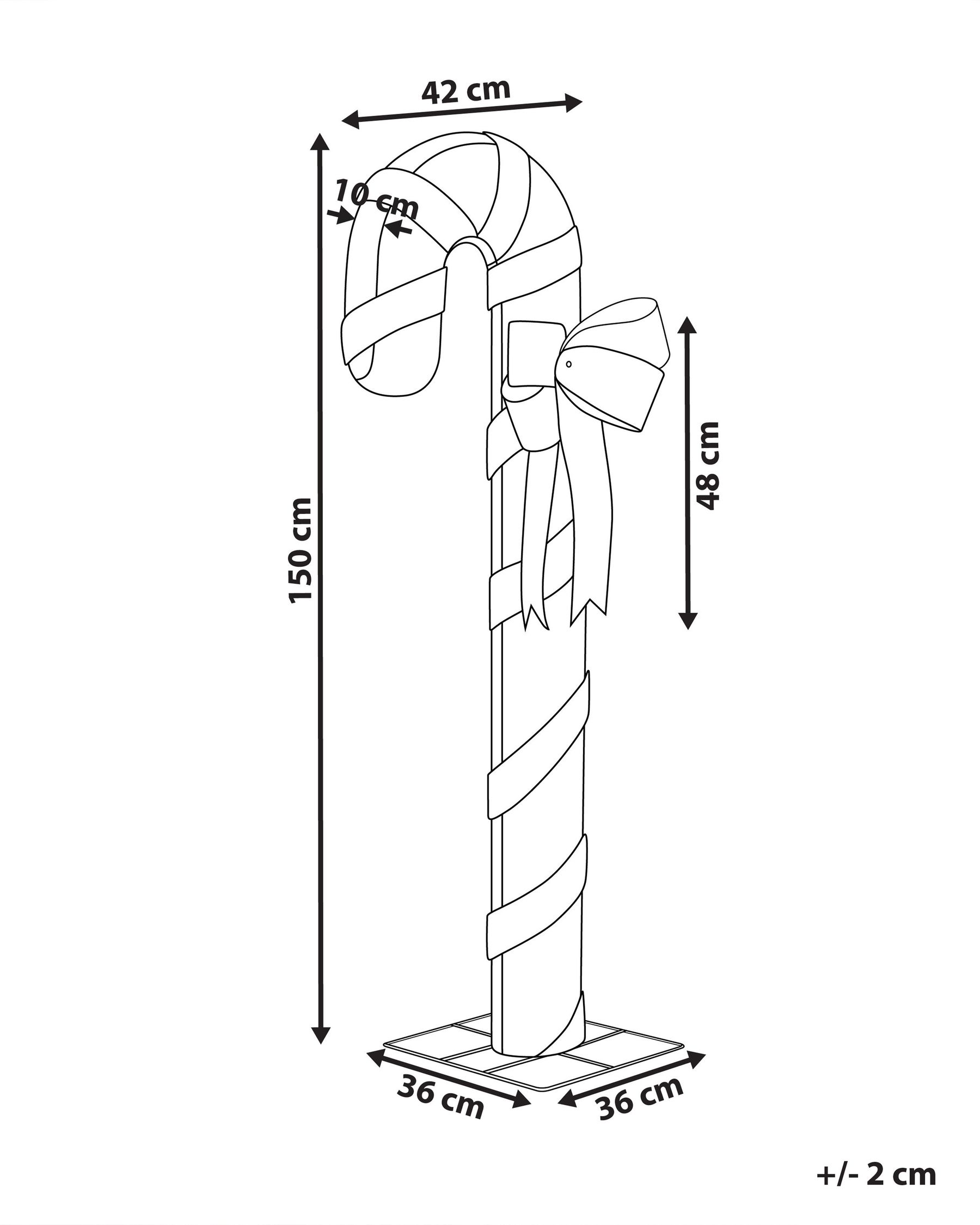 Utomhusdekoration LED ALARNI 150 cm Polkagris Röd_1015254