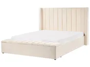 Säng med förvaringsbänk NOYERS Sammet Off-White 160 x 200 cm_1036622