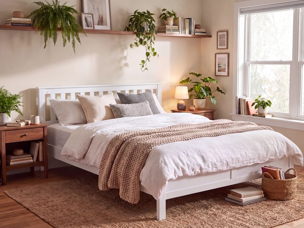 Bed Pine Wood MAYENNE 180 x 200 cm (EU Super King) White