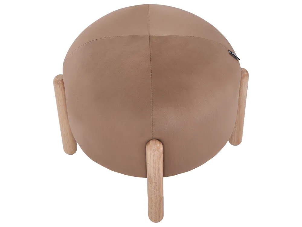 Footstool HELEN Velvet Light Brown_1066988