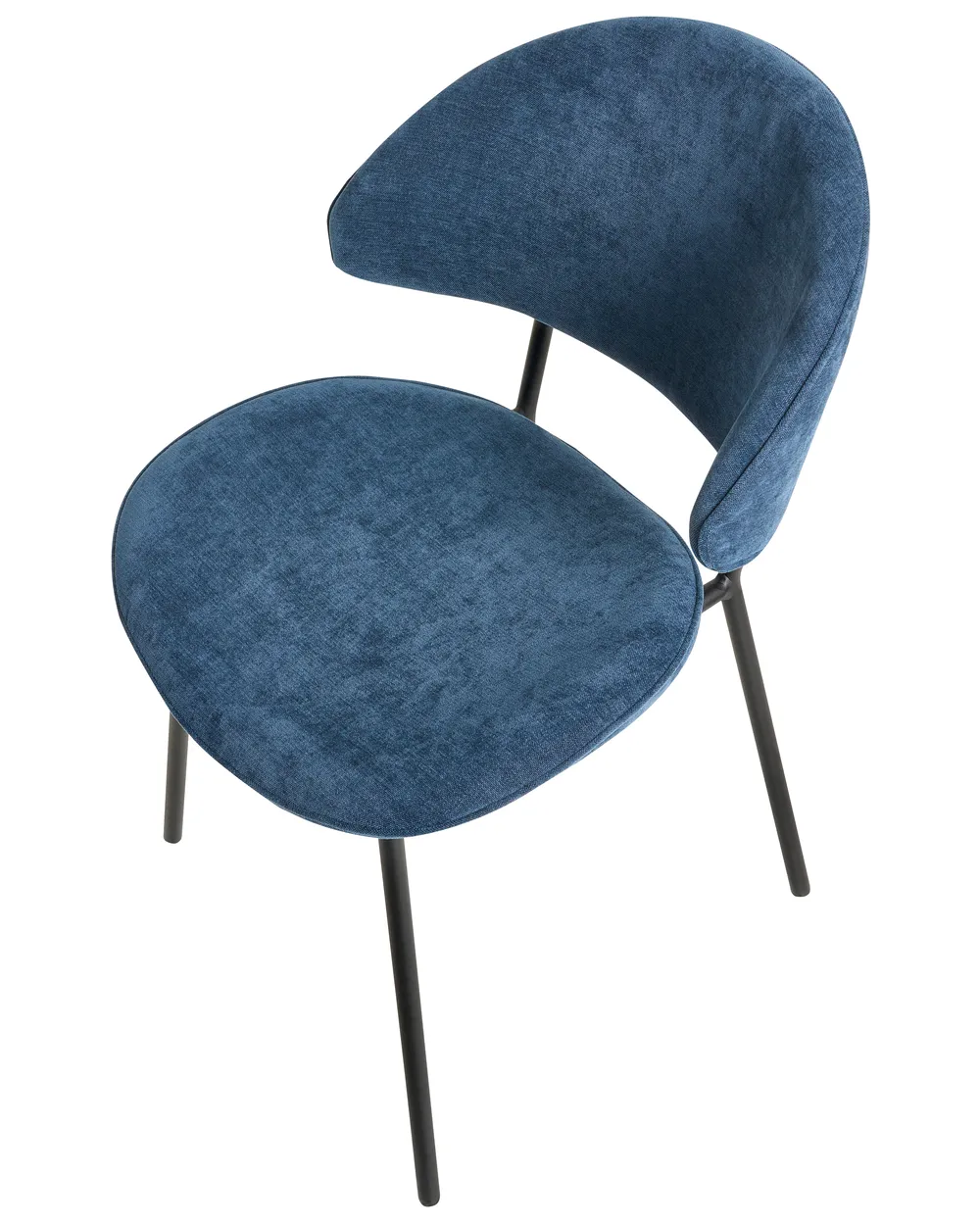 Set of 2 Dining Chairs KIANA Fabric Dark Blue_1081970