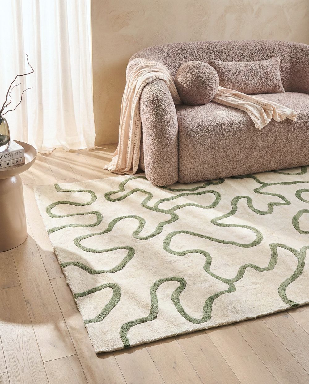 Teppe KAPPAR Lys beige 160 x 230 cm Viskose
