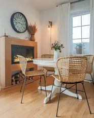 Set of 2 Dining Chairs ELFROS Rattan Natural_777375