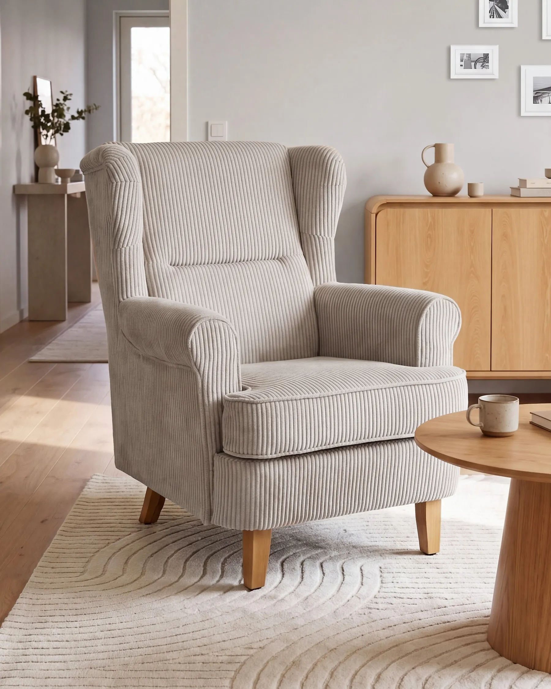 Wingback-tuoli ABSON Vakosametti Beige_1186221