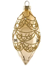 Set med 35 julgranskulor ICEDROP Glas Blå/ guld_1028543