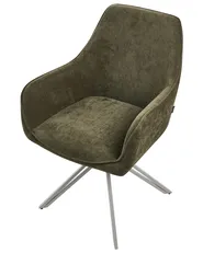 Set of 2 Dining Chairs JODAR Fabric Dark Green_1077909