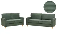 Living Room Set 5 Seater RONNEBY Corduroy Dark Green_901432