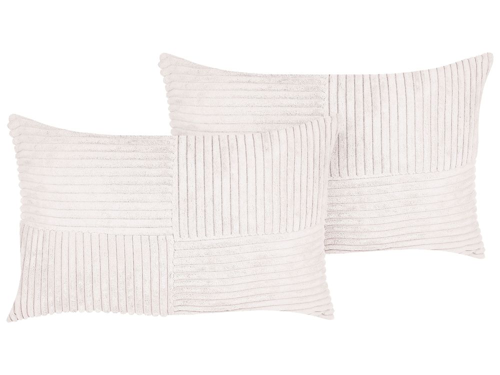 Set med 2 prydnadskuddar MILLET 30 x 50 cm Manchester Off-White Geometriskt tryck