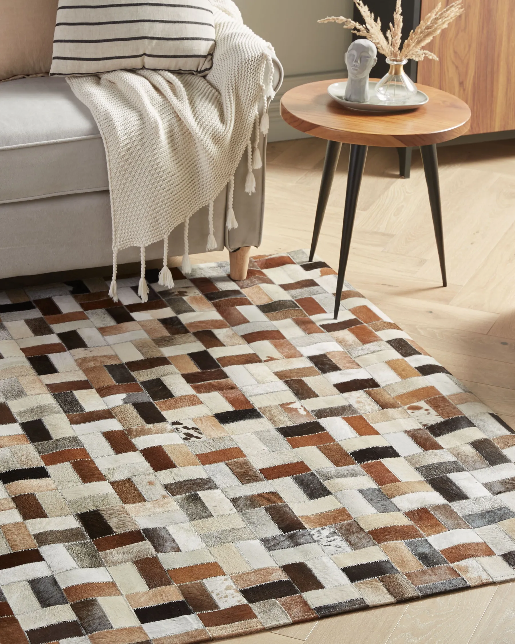Rug CESME Multicolour 160 x 230 cm Leather_211730