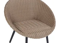 Bistro Set with Cushions ORTIGIA PE Rattan Light Beige Beige_812323