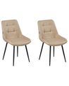 Set of 2 Dining Chairs MELROSE Faux Leather Beige
