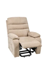Electric Recliner Chair RISE with Footrest Fabric Beige_938734
