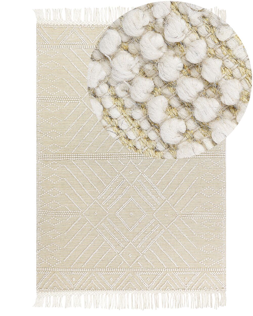 Matta MAVIKENT Beige 160 x 230 cm Ull