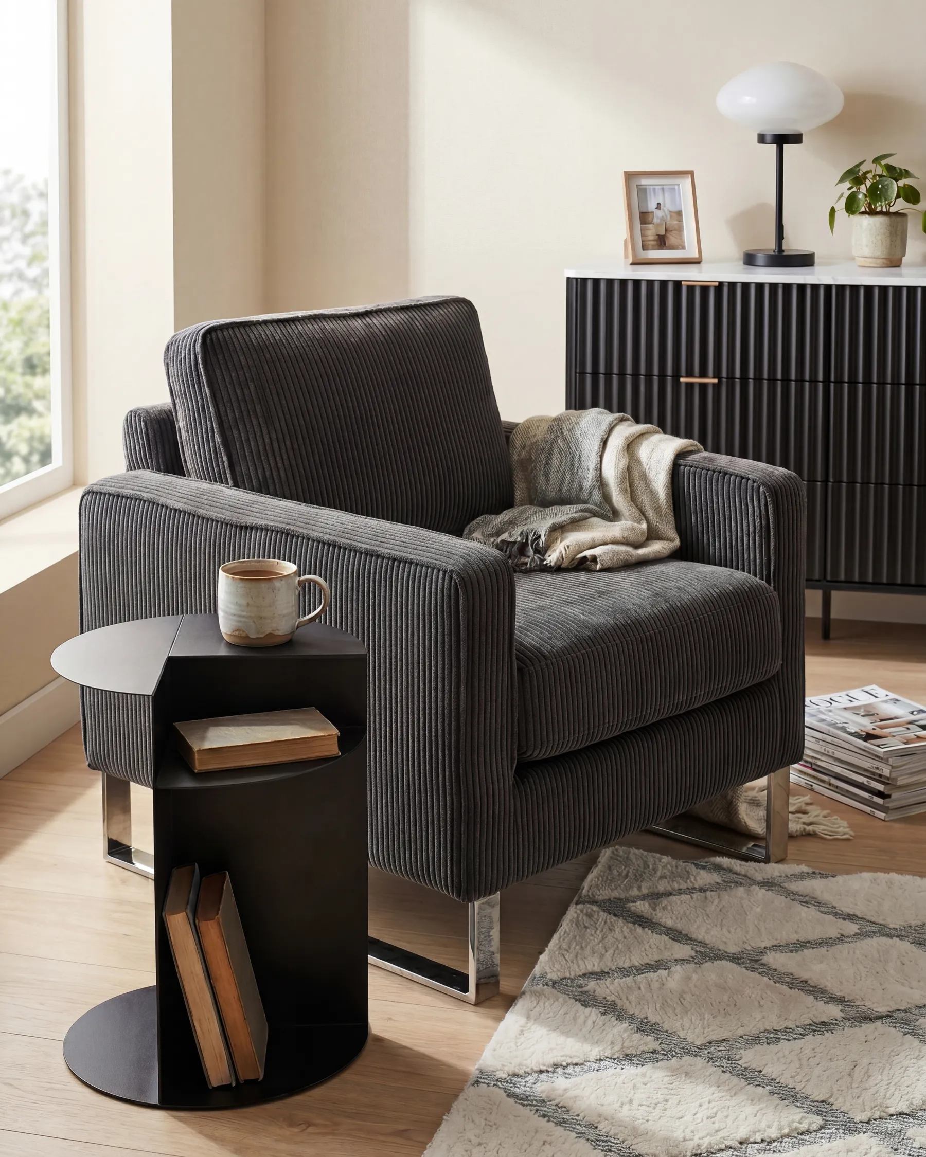 Armchair VIND Corduroy Black_791758