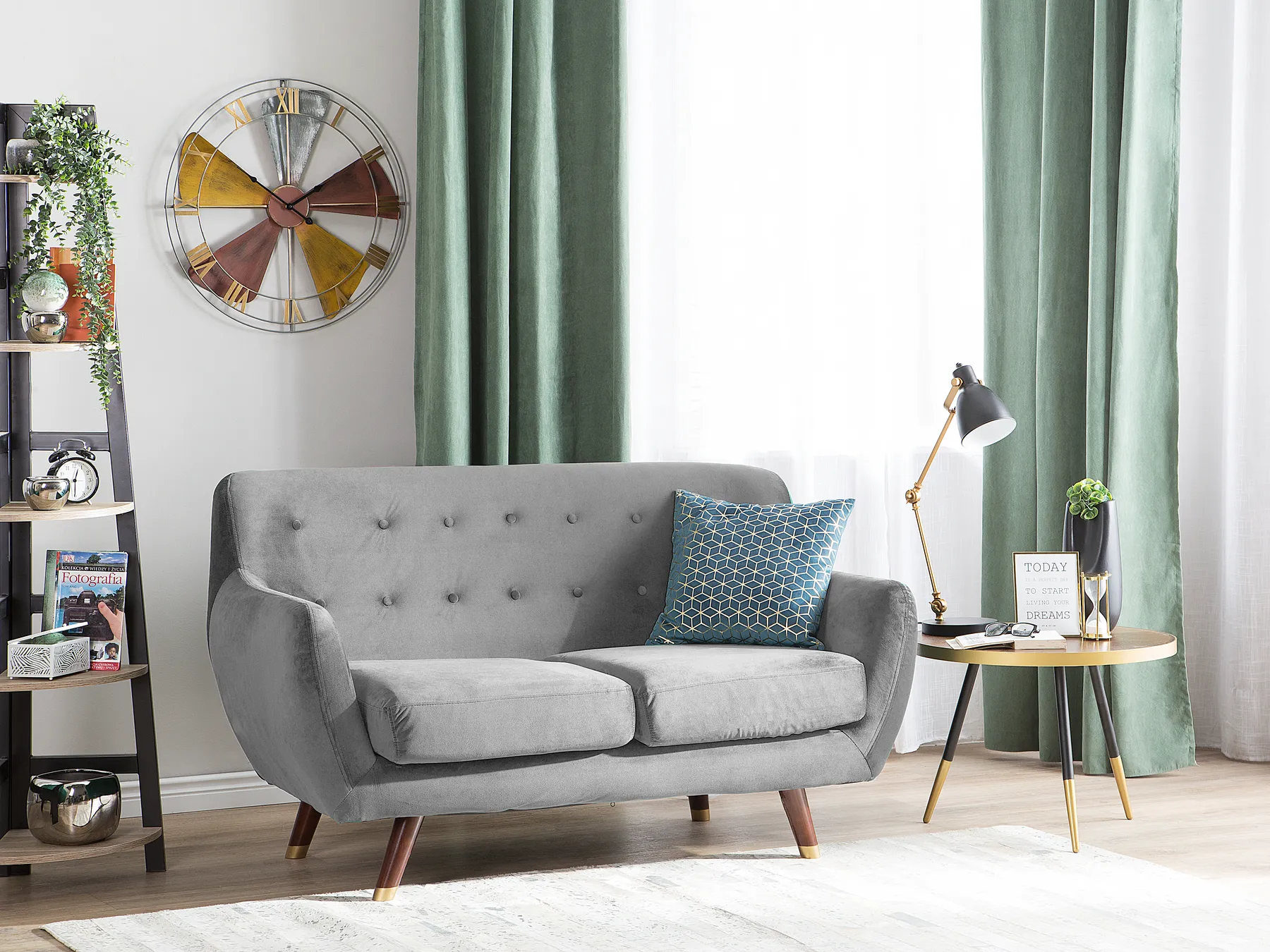 Sofa 2 Seater BODO Velvet Grey_738241