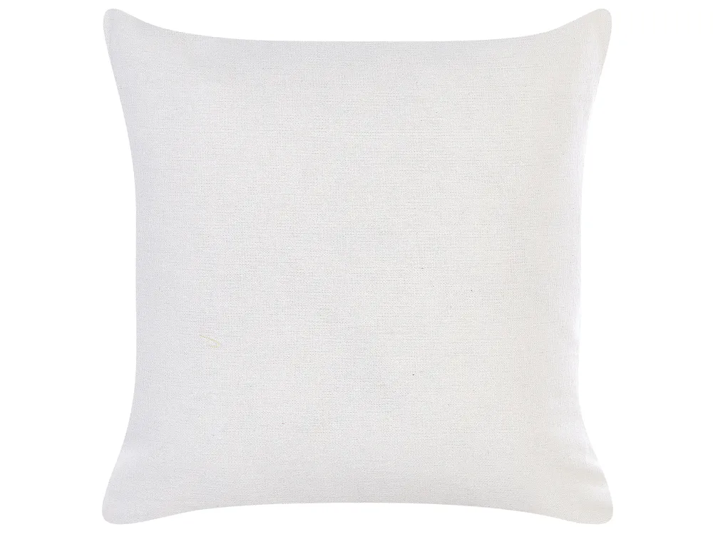 Set of 2 Decorative Cushions GOLDENROD 45 x 45 cm Velvet White Plant Pattern_854554
