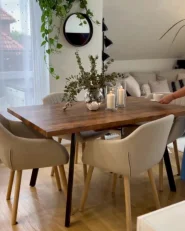 Extending Dining Table HARLOW Dark Brown 140/180 cm 90 cm_961444