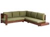 Garden Corner Sofa 5 Seater MARETTIMO Certified Acacia Wood Green Right Hand