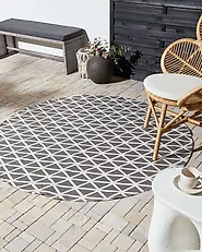 Outdoor Rug PANAJI Grey ø 160 cm_1185994
