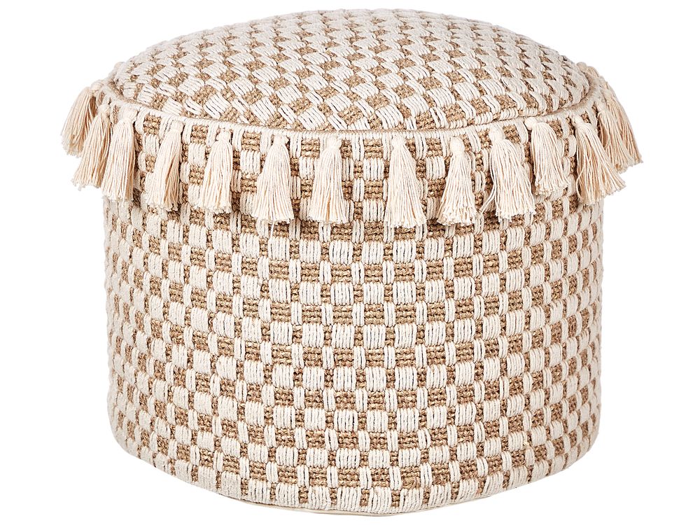 Puff PIRAK Bomull Lys beige