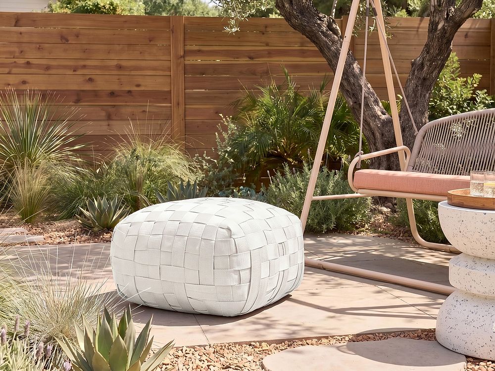 Sittpuff BODLA Syntetiskt material Vit