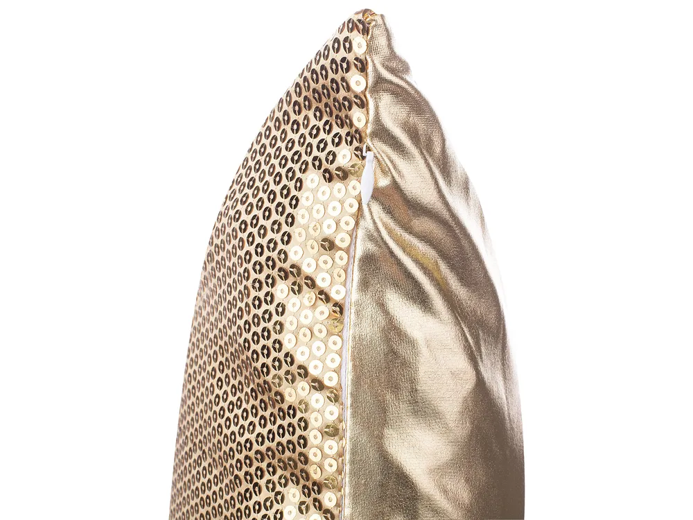 Set of 2 Decorative Cushions ASTER 45 x 45 cm Gold Solid_770251