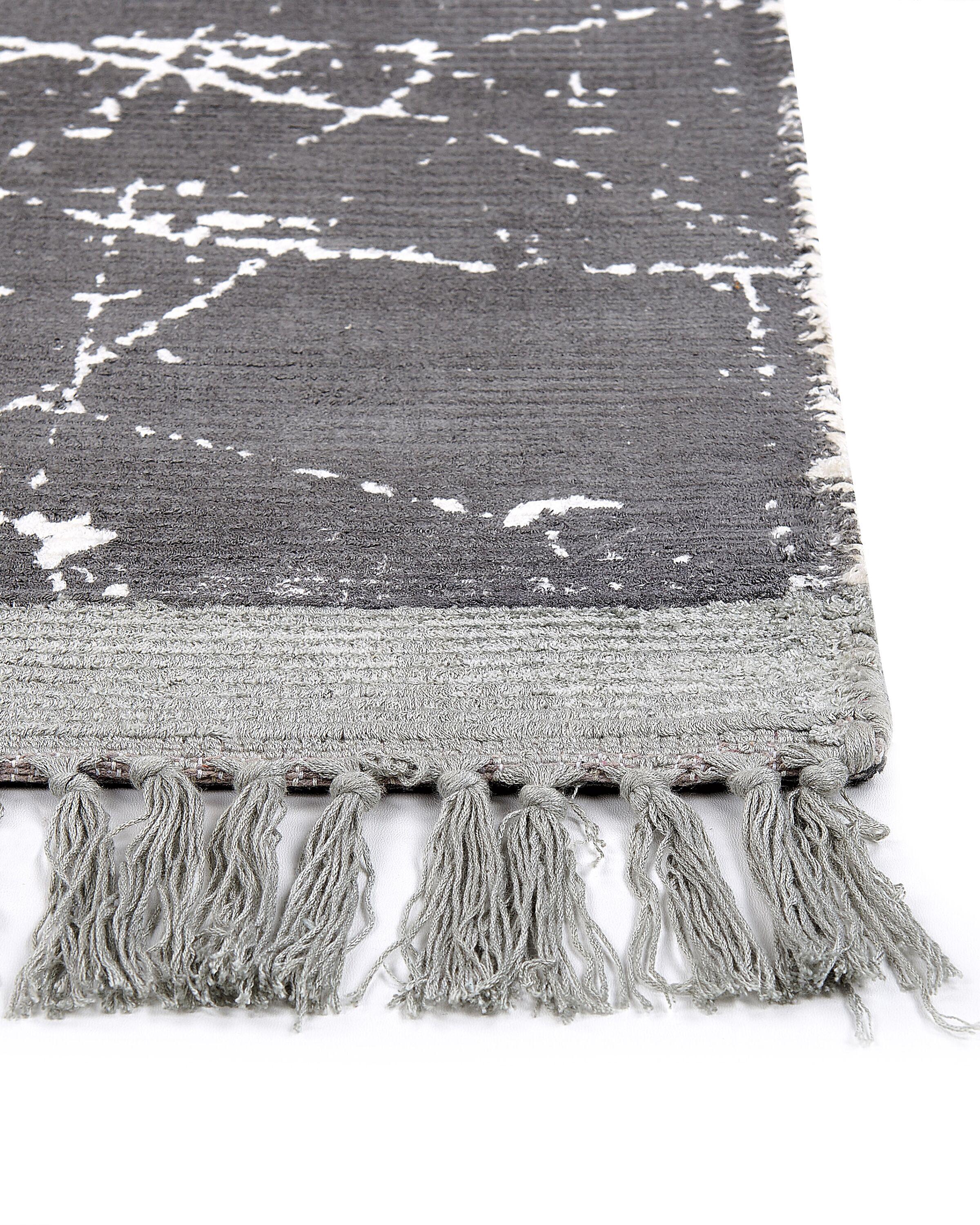 Rug HANLI Grey 140 x 200 cm Viscose_837003