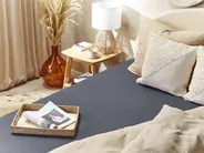 Fitted Sheet JANBU 200 x 200 cm Cotton Dark Grey_845318