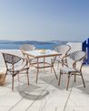 Set of 4 Garden Chairs CASPRI PE Rattan Black/ White