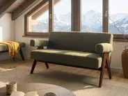 Soffa 2-sits TAMRE Bouclé Grön/ Mörkbrun_985230