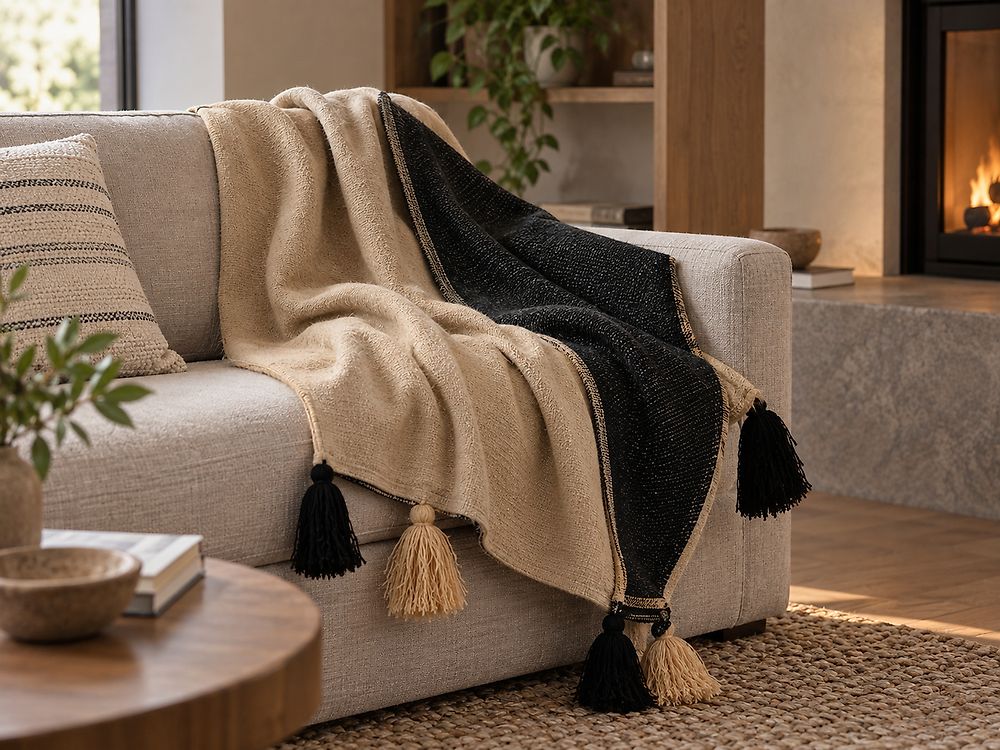 Pläd THUMKI 130 x 170 cm Beige