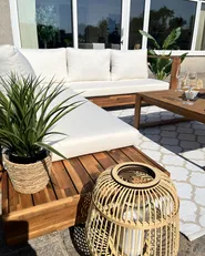 Garden Coffee Table TIMOR 90 cm 75 cm Certified Acacia Wood Light Brown_905783