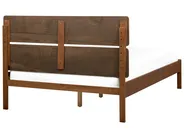 Bed with LED Wood BOISSET 120 x 200 cm (EU Small Double) Dark Brown_1124271