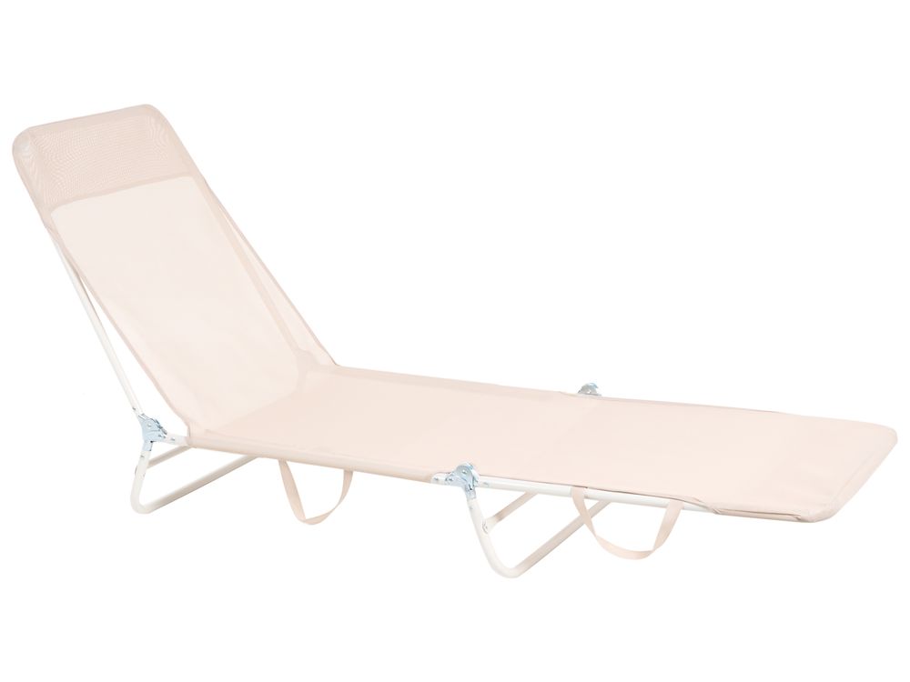 Sun Lounger KASTORIA Reclining Metal Beige