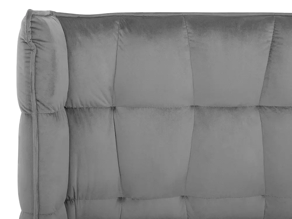 Säng med lamellram Sammet SENLIS 180 x 200 cm Grå_740796
