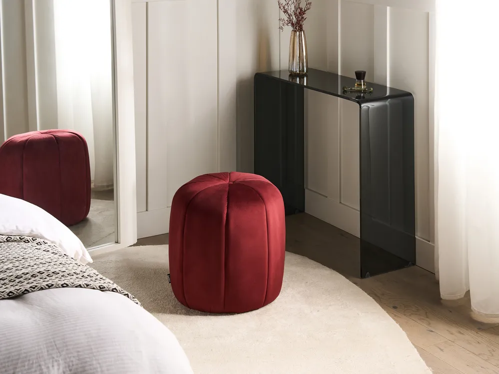 Pouffe SELBY Velvet Dark Red_1034837