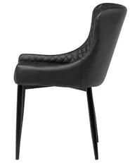 Set of 2 Dining Chairs SOLANO Faux Leather Black_703296