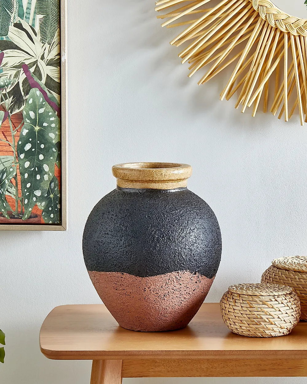 Decorative Vase DAULIS 31 cm Ceramic Black_1182538