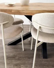 Set of 2 Dining Chairs COWLEY Chenille Light Beige_997811