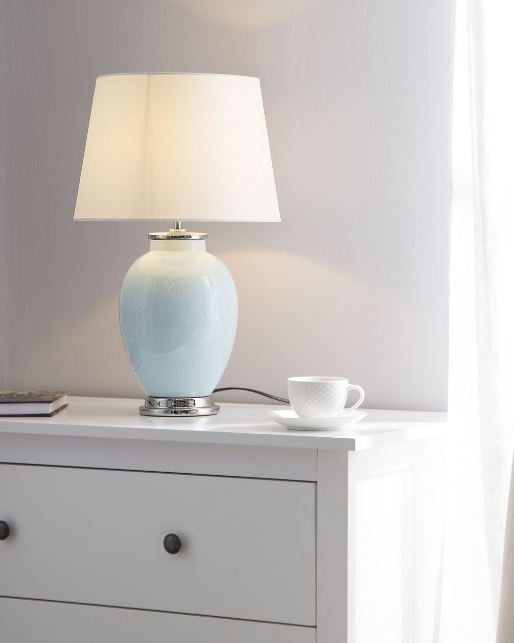 Bordlampe BRENTA Keramikk Lyseblå
