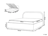 Ottoman Bed QUILLIEN Boucle Light Beige 140 x 200 cm (EU Double)_916533