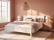 Bed Pine Wood OLIVET 160 x 200 cm (EU King Size) White_1149374
