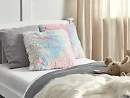 Set of 2 Decorative Cushions AMARYLLIS 45 x 45 cm Faux Fur Multicolour_1185009