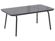 Garden Lounge Set with Table 4 Seater USTICA Metal Black_1037387