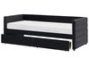 Daybed with Storage MARRAY Velvet Black 90 x 200 cm (EU Single)
