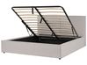 Ottoman Bed MOISSAC Fabric Light Grey 180 x 200 cm (EU Super King)