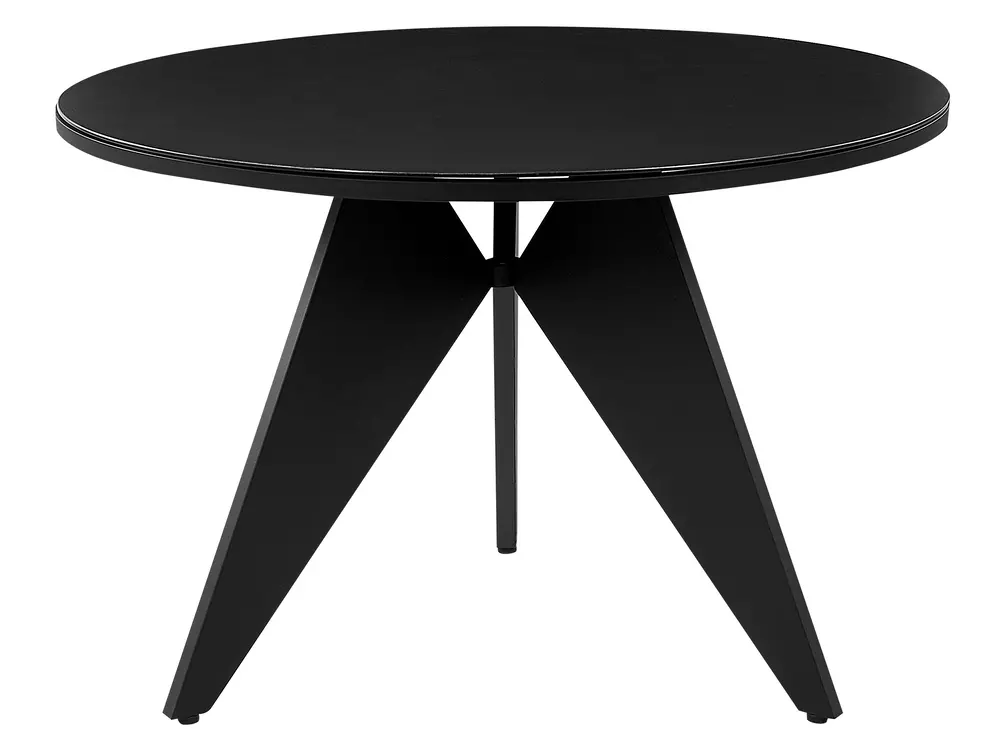 Trädgårdsmatbord OLMETTO 83 cm 110 cm Glas Svart_842907