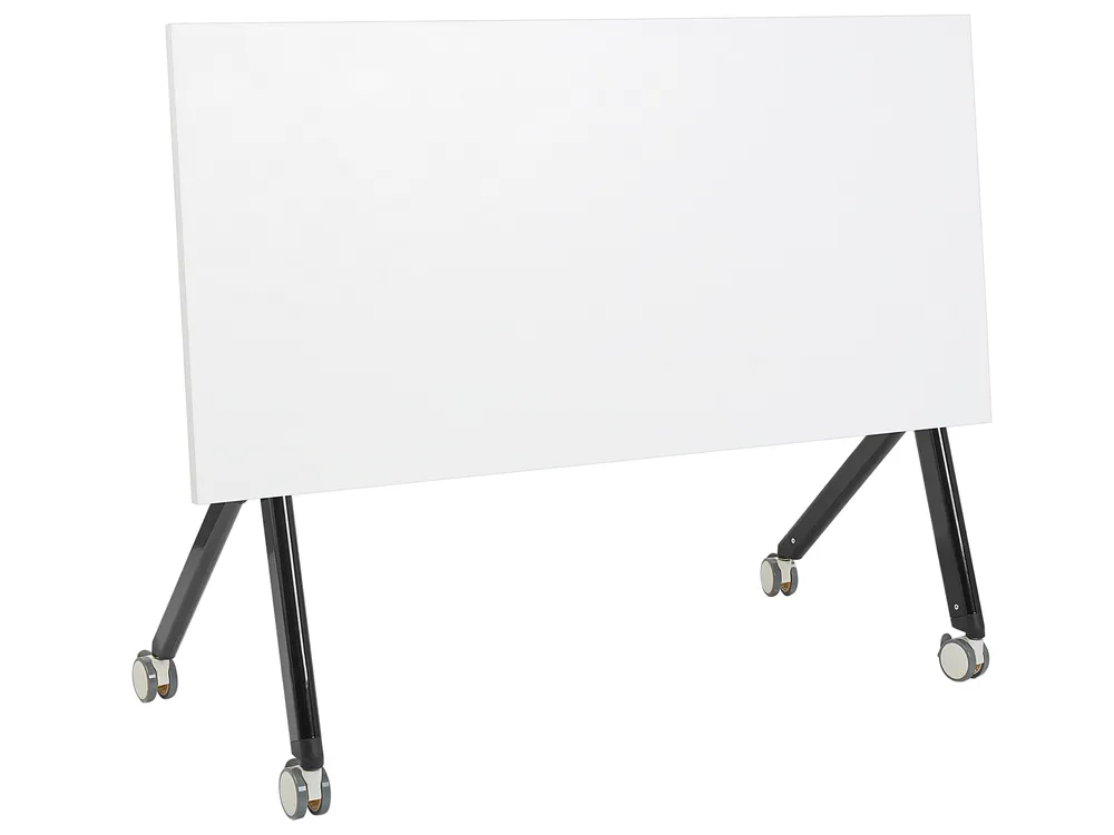 Hopfällbart skrivbord BENDI 120 cm 60 cm med hjul Vit_922201