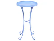 Garden Side Table CAVINIA 40 cm 40 cm Metal Light Blue_1016161